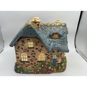 Thomas Kinkade Cookie Jar Garden Cottage Village House Vintage Ceramic 2005